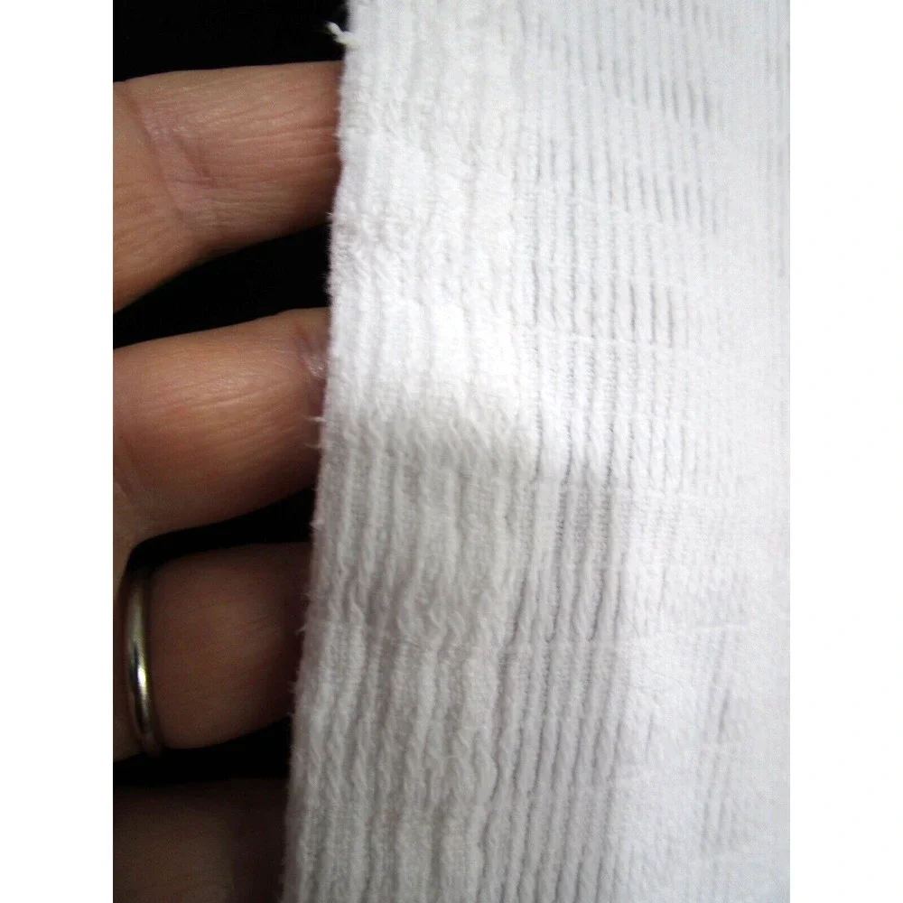West Elm Solid White Soft Cotton Knit Full/Queen Blanket 80